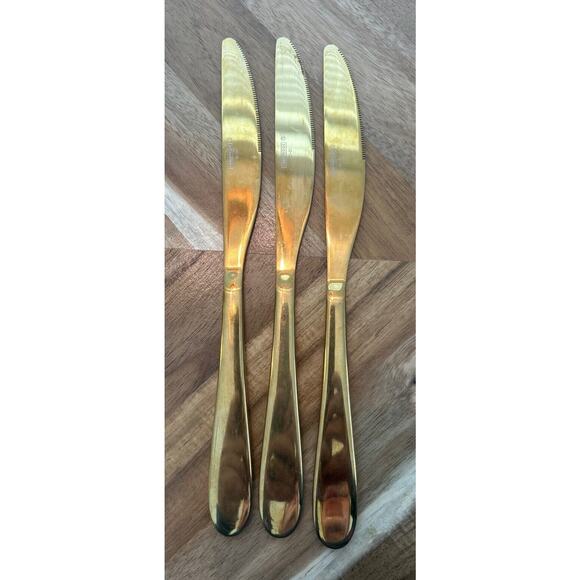 Cambridge Gold #21 3 Knives 3 Dinner 3 Salad‎ Forks 4 Dinner 1 Dessert Spoon Set - Picture 5 of 12